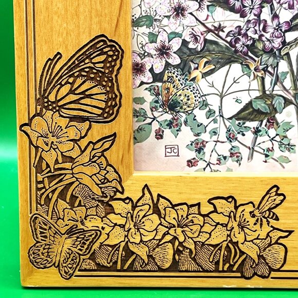 Harmony Creek 4x6 Picture Frame Wood Engraved Butterflies Floral Christian Quote - Picture 10 of 13